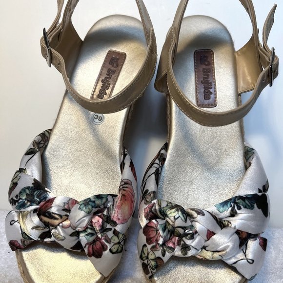 Brujilda Handmde Leather/Espadilas/Sandals-Columbia-Sz 39 (US 8) Spring-Gold - Picture 2 of 15